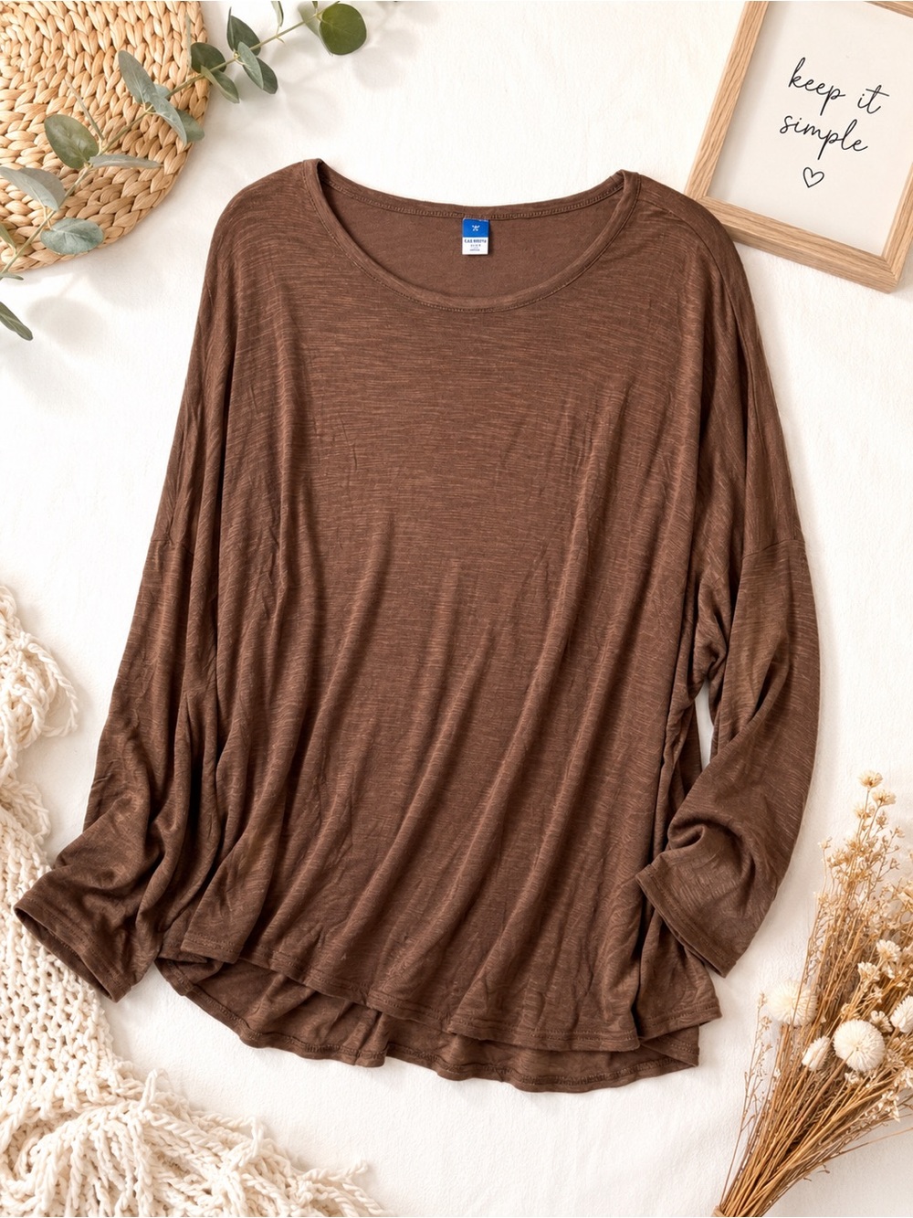 Old Navy Brown Luxe Long-Sleeve Tunic